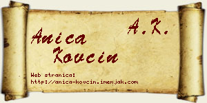 Anica Kovčin vizit kartica